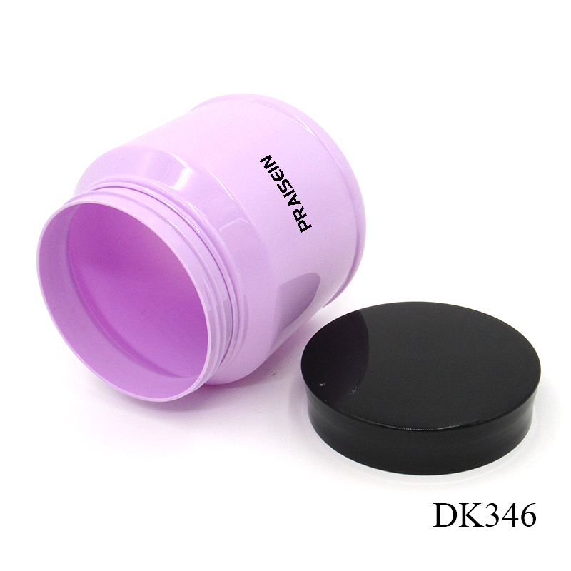 Customized cosmetic jar 800g PET plastic hair film jars with screw lid sold in factories