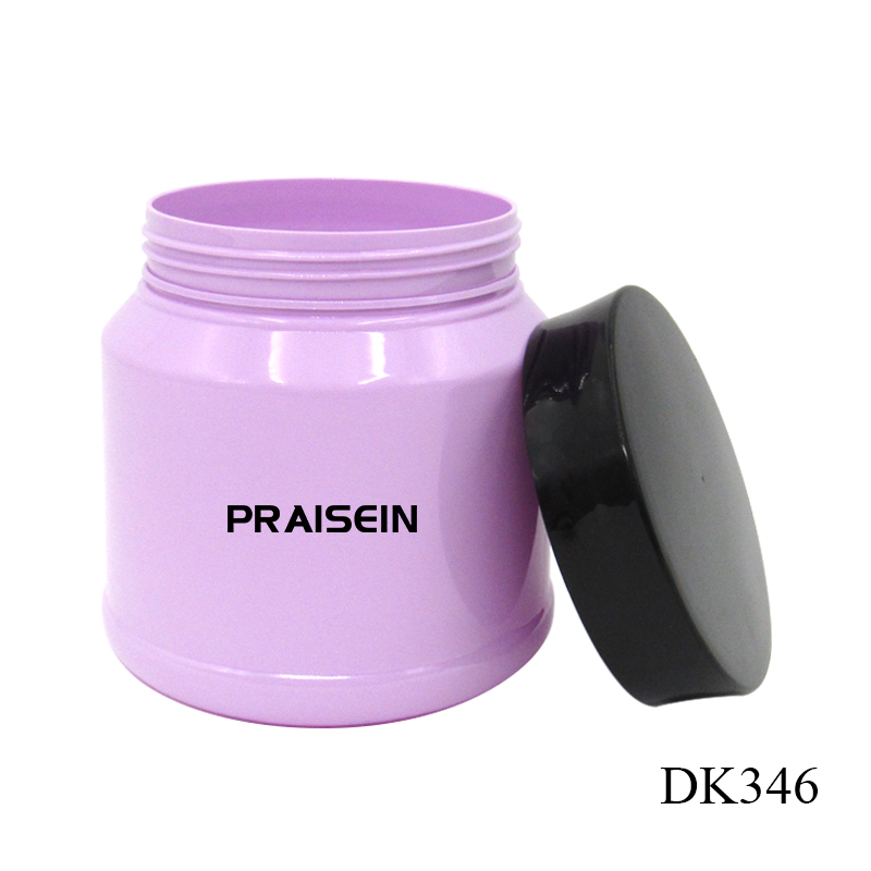 Customized cosmetic jar 800g PET plastic hair film jars with screw lid sold in factories