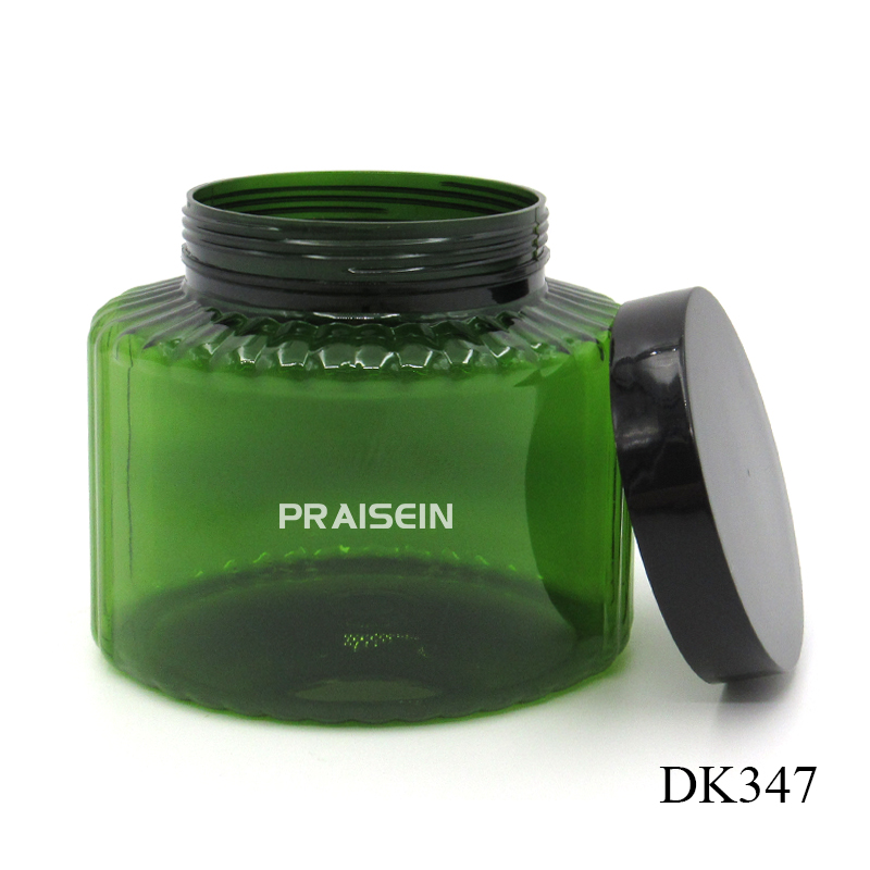 500g high quality cosmetics jars green plastic pet paste jar plastic hair film container bottle manufacturer provides straightly