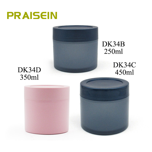 Multi-capacity plastic cream container factory supply 250ml/350ml/450ml round hair film plastic jar skin care jars