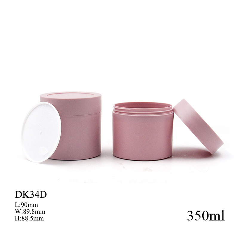 Multi-capacity plastic cream container factory supply 250ml/350ml/450ml round hair film plastic jar skin care jars