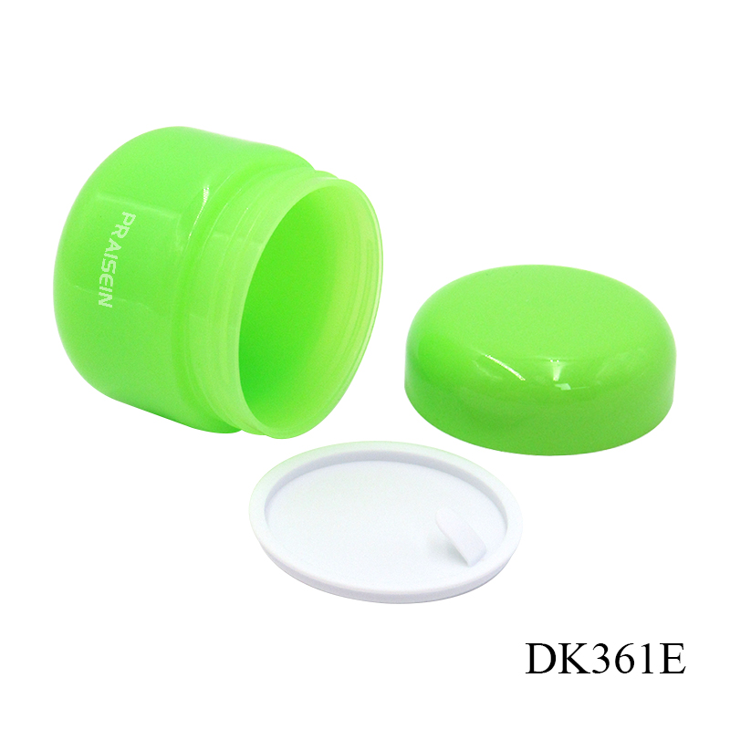 Factory custom rotary lid plastic moisturizer jar container 50g green cosmetic jar face cream packaging bottle