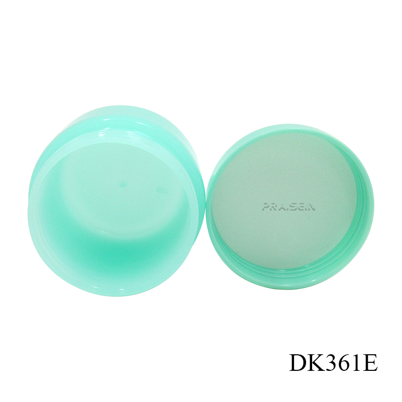 Factory custom rotary lid plastic moisturizer jar container 50g green cosmetic jar face cream packaging bottle