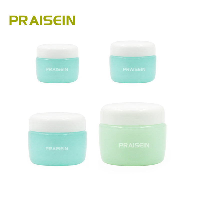 Custom logo printing 25g 50g 80g 150g empty plastic face cream jars packaging, circular skin care cream container