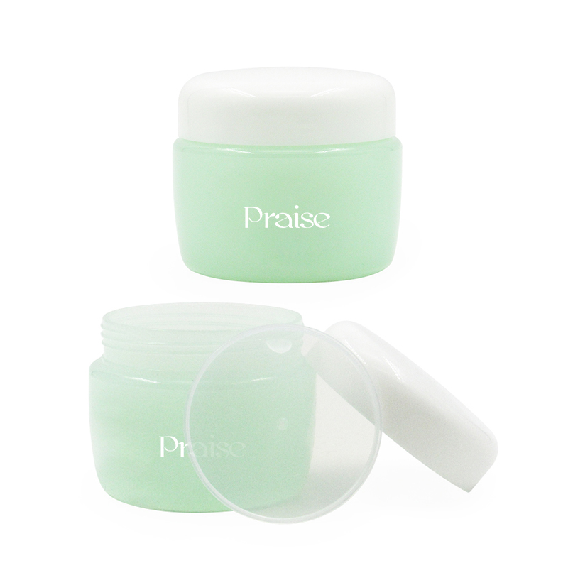 Custom logo printing 25g 50g 80g 150g empty plastic face cream jars packaging, circular skin care cream container