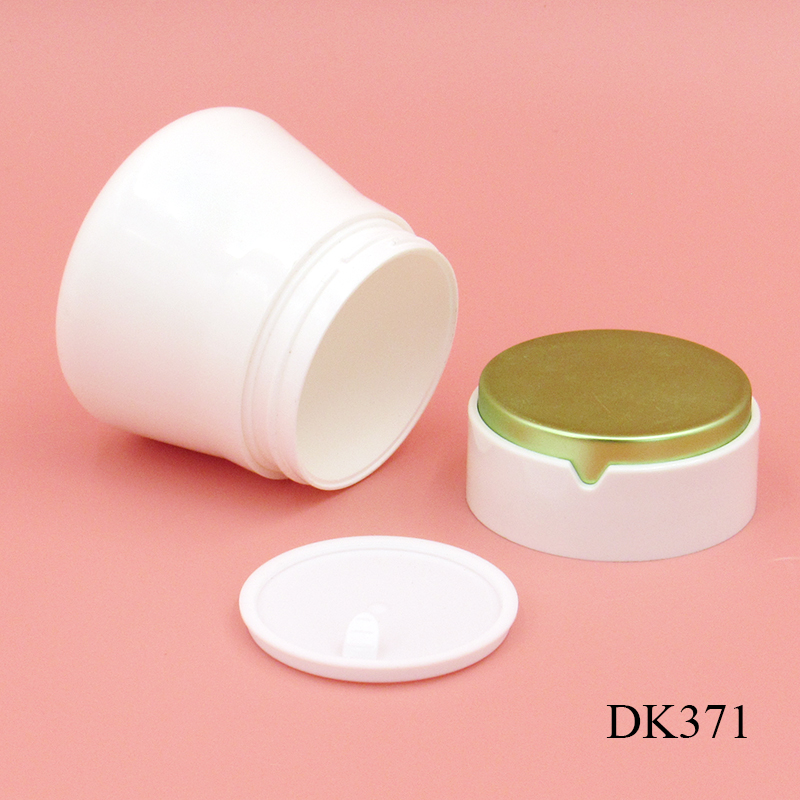 50ml empty cosmetic container, white children's moisturizer jar with lining, round cream jar wholesale packaging