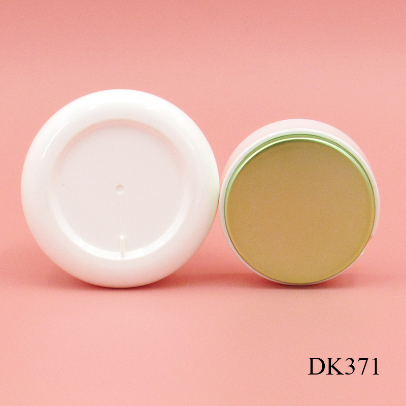 50ml empty cosmetic container, white children's moisturizer jar with lining, round cream jar wholesale packaging