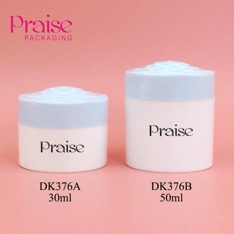 Plastic cosmetic jar packaging factory wholesale 30ml/50ml round double wall cream jar, wide mouth cream container