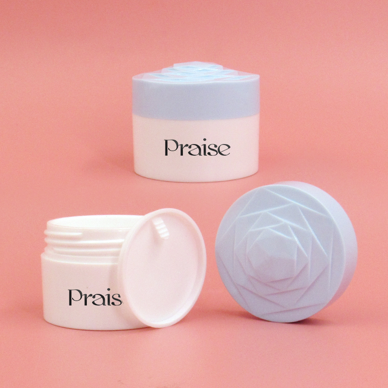 Plastic cosmetic jar packaging factory wholesale 30ml/50ml round double wall cream jar, wide mouth cream container