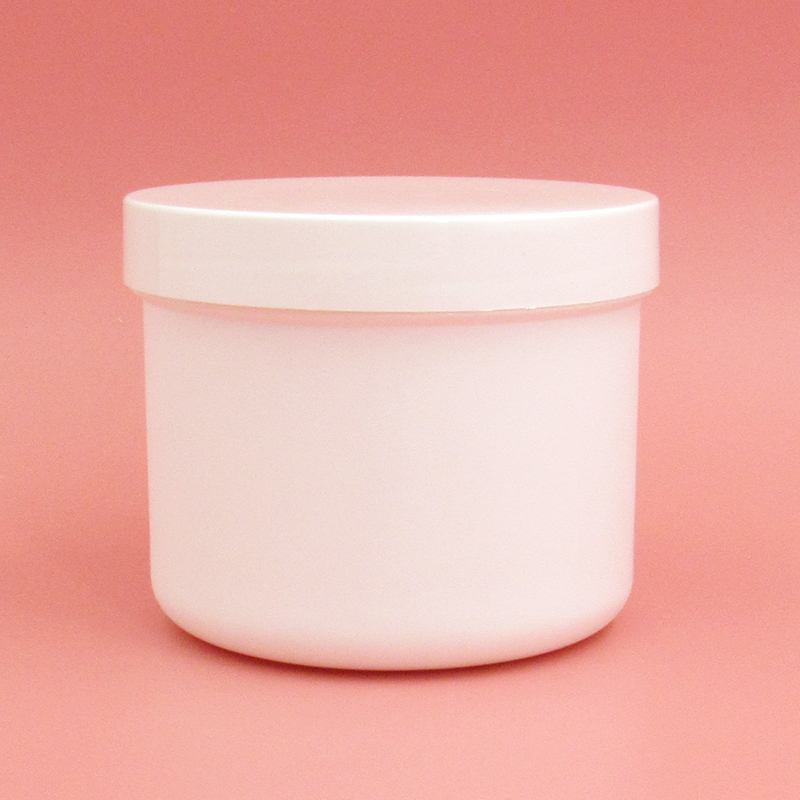 Wholesale PP plastic cosmetic jars 300ml white round wide-mouth cream jar, scrub cream empty container custom private label