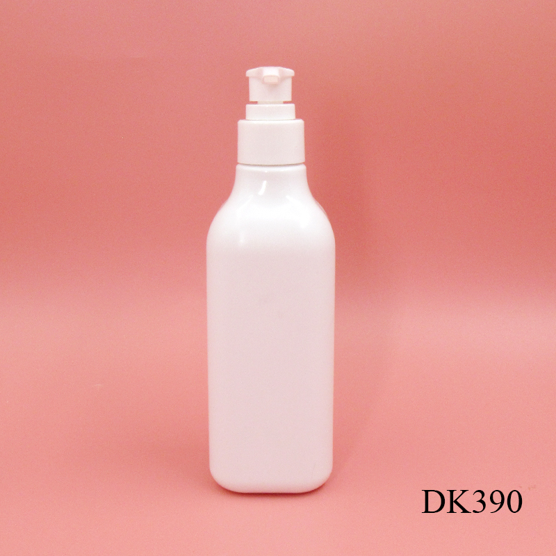 Custom packaging 240ml white square empty skin care lotion bottle, PET plastic body lotion container with pump