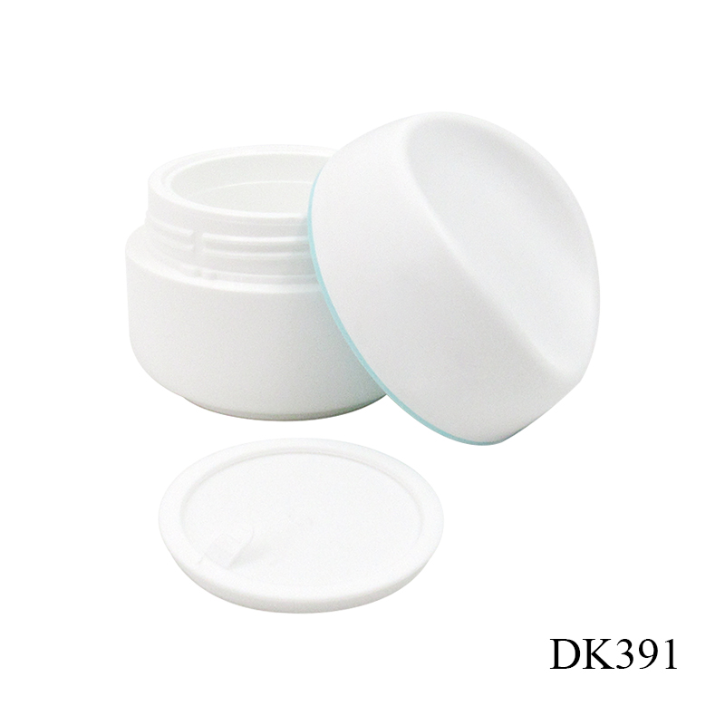 Round cosmetic cream jar with lid, custom 50g white PP plastic empty face cream container skin care packaging