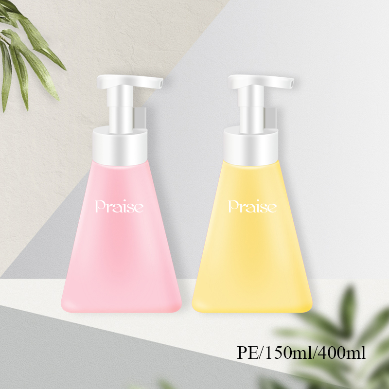 New products custom label cosmetics packaging plastic shampoo bottle with press pump hair conditioner container