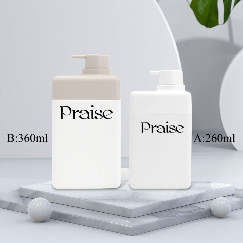 New products custom label cosmetics packaging plastic shampoo bottle with press pump hair conditioner container