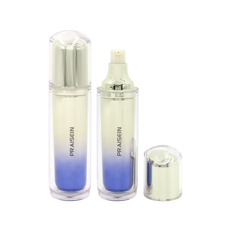 Empty cosmetic packaging round acrylic bottle custom capacity 15ml 20ml 80ml 100ml plastic pump lotion bottles