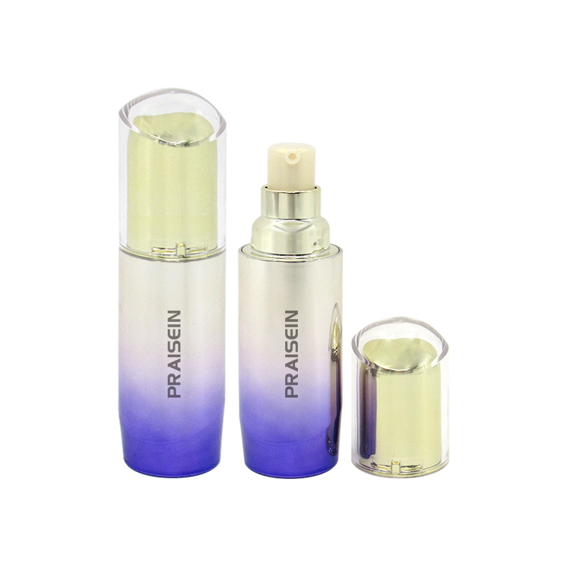 Empty cosmetic packaging round acrylic bottle custom capacity 15ml 20ml 80ml 100ml plastic pump lotion bottles