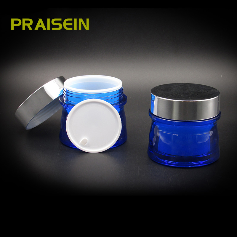 Wholesale custom 80ml empty container Plastic double wall cream jar cosmetic packaging