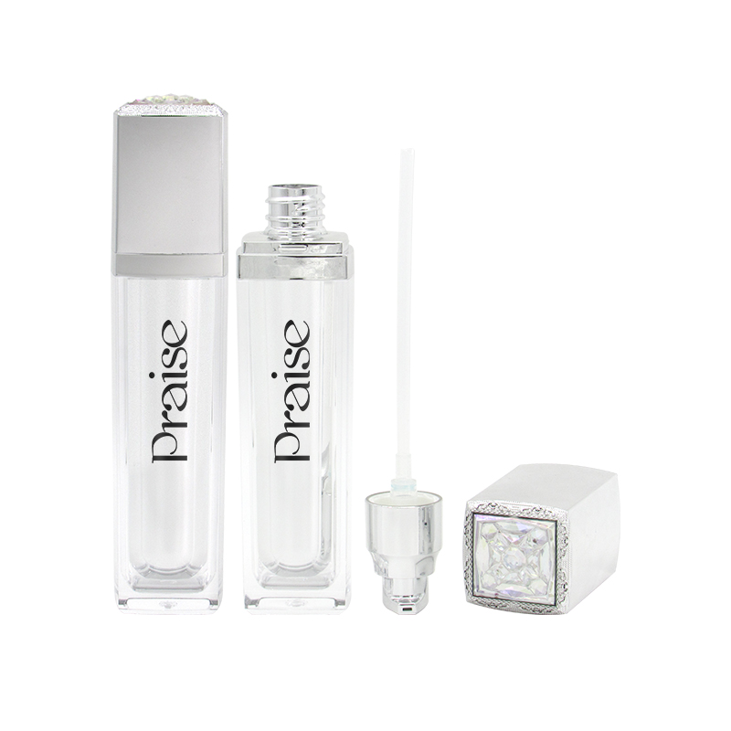 30ml/50ml/100ml new trend diamond cosmetics Set bottle custom square acrylic cream empty jars, silver double wall lotion bottle