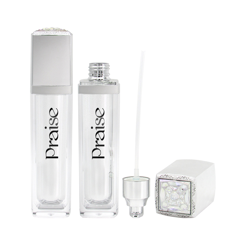 30ml/50ml/100ml new trend diamond cosmetics Set bottle custom square acrylic cream empty jars, silver double wall lotion bottle