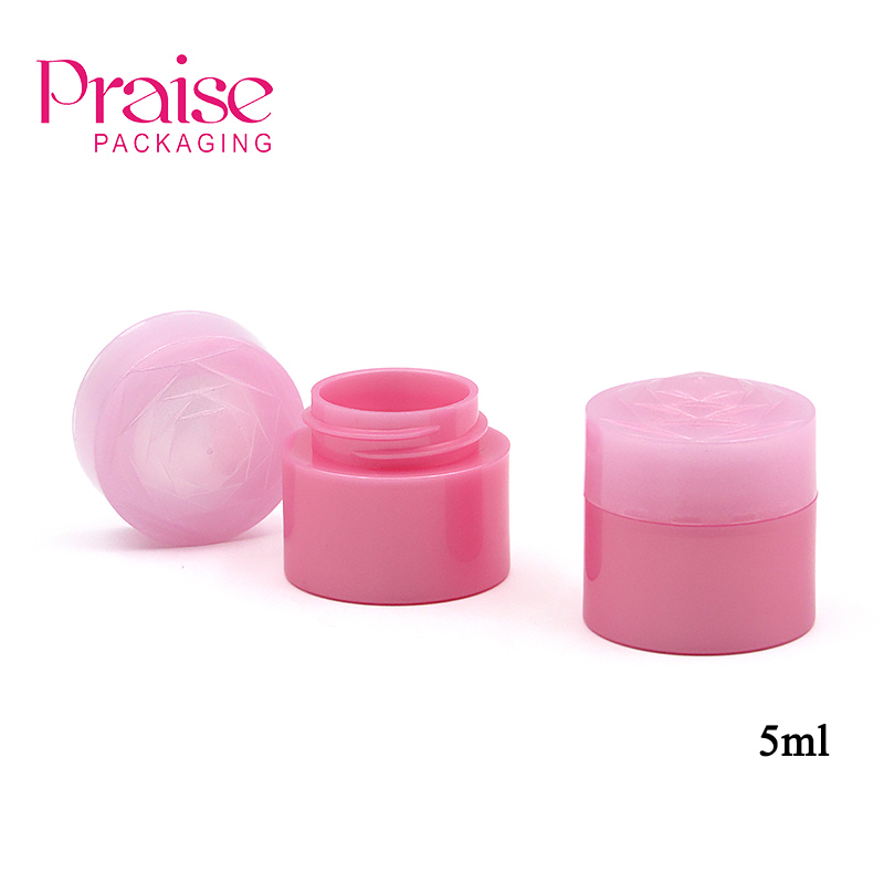 Rose relief mini 5ml custom empty cream container skin care packaging plastic face cream jar