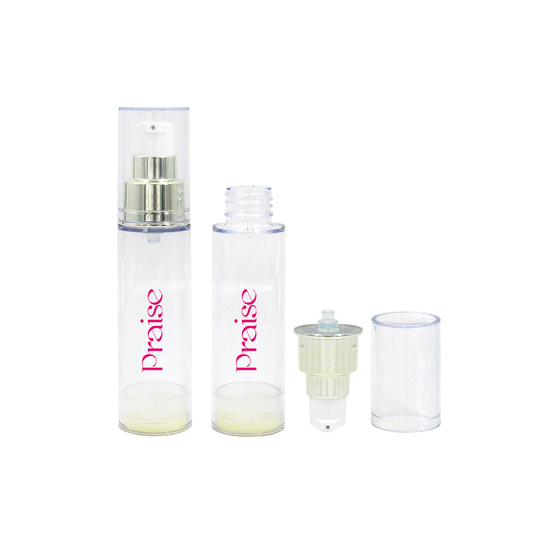 Specializing manufacture airless pump bottle empty cosmetics lotion containers, round plastic sealed vacuum spray bottles