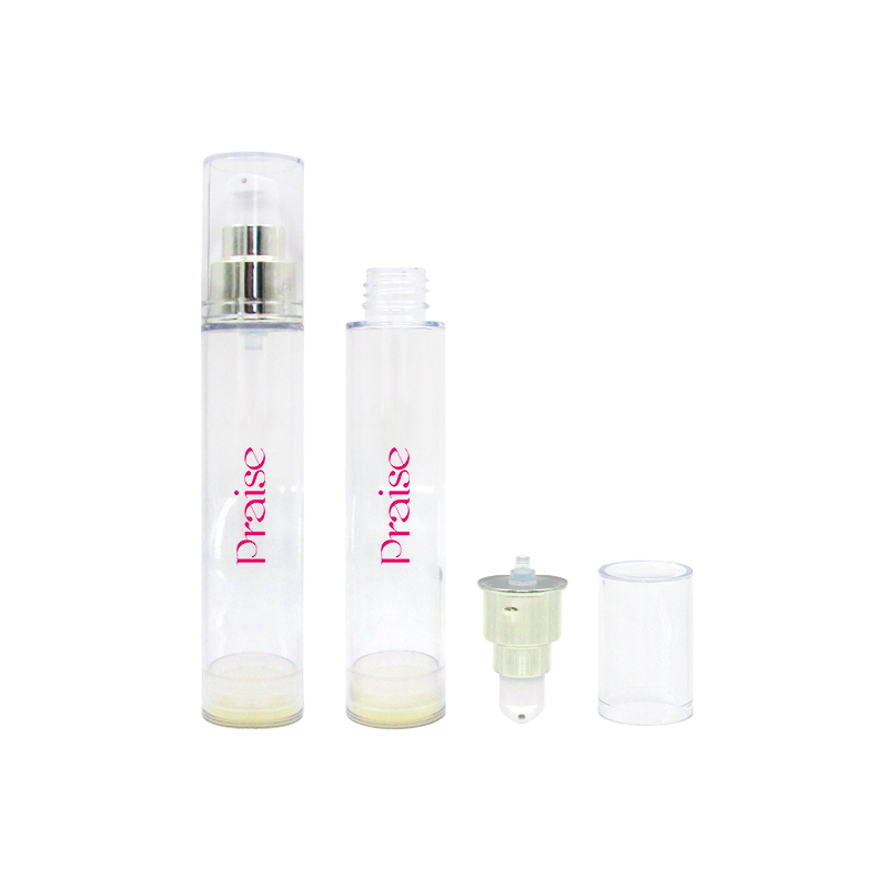 Specializing manufacture airless pump bottle empty cosmetics lotion containers, round plastic sealed vacuum spray bottles