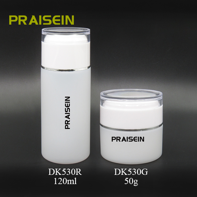 Wholesale high quality PET plastic lotion bottle 120ml round skin care toner container with lid, 50g cream jar packaging