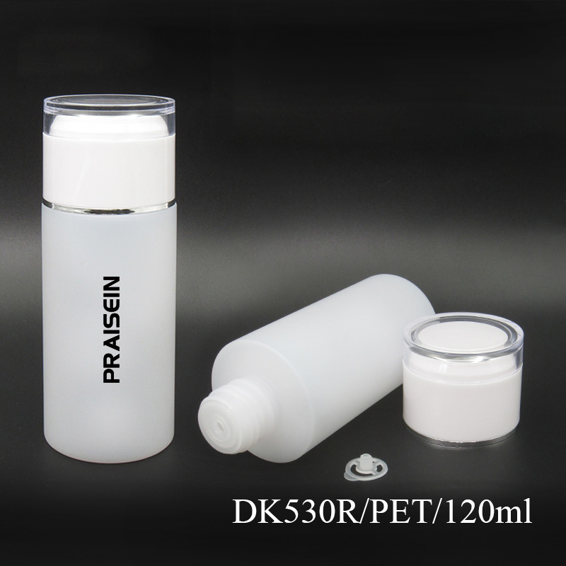 Wholesale high quality PET plastic lotion bottle 120ml round skin care toner container with lid, 50g cream jar packaging