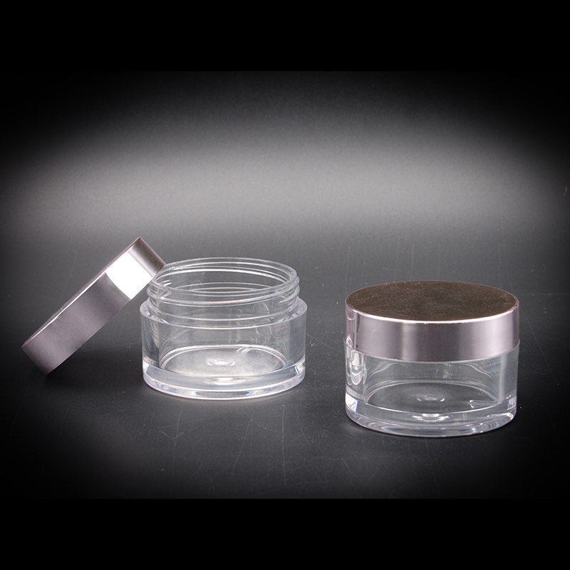 Transparent 30g/50g/100g/130g facial cream jar with silver lid