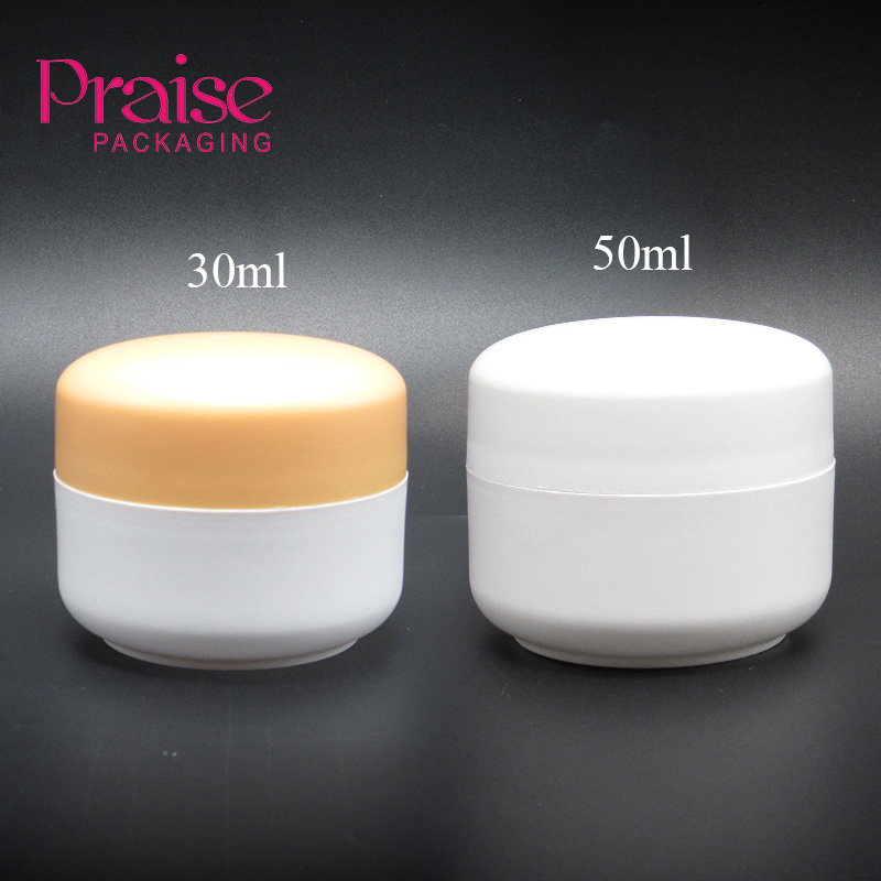 Plastic cream jar 30ml 50ml round empty skin care packaging container Face cream jar with double wall