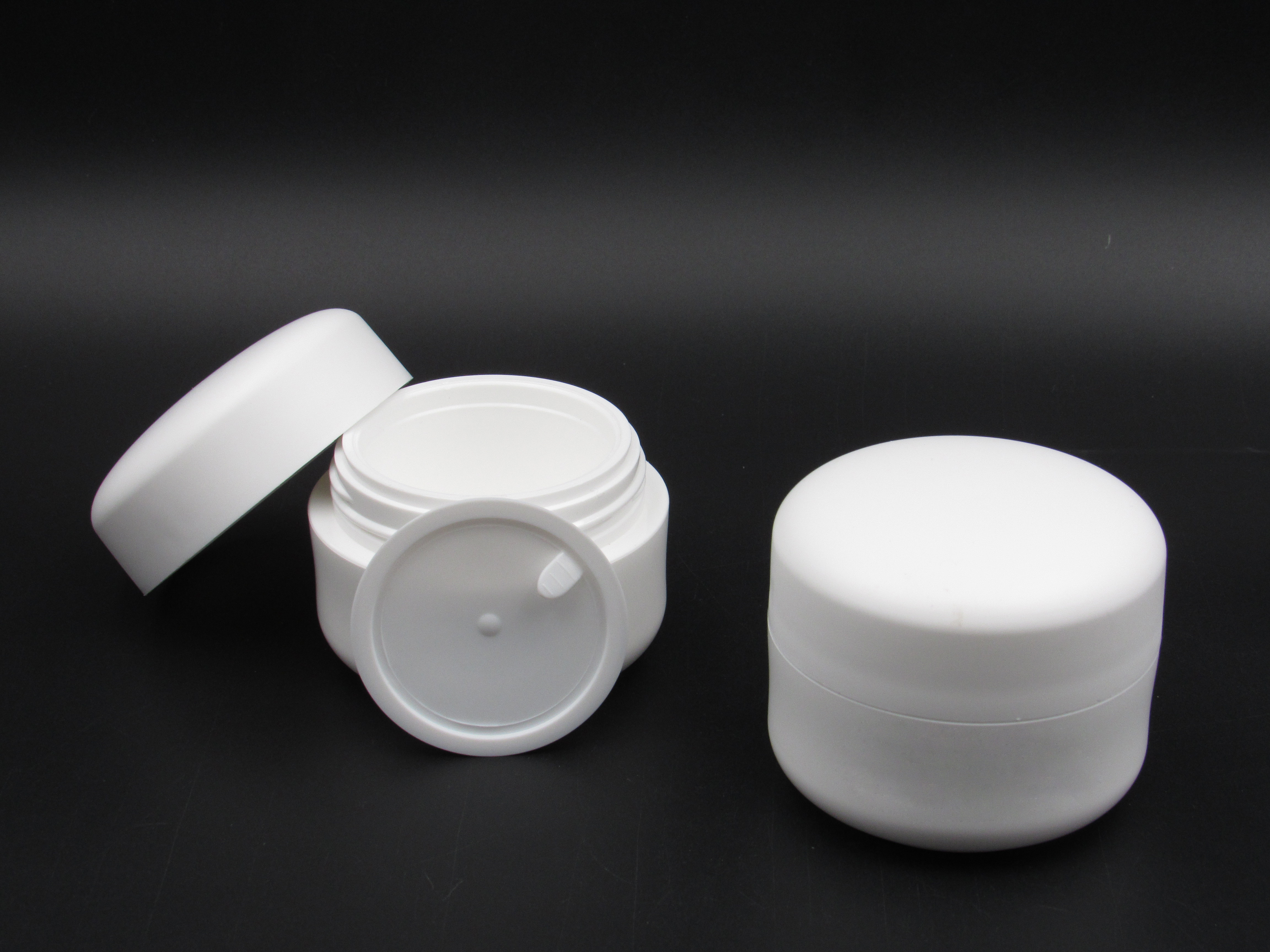 Plastic cream jar 30ml 50ml round empty skin care packaging container Face cream jar with double wall