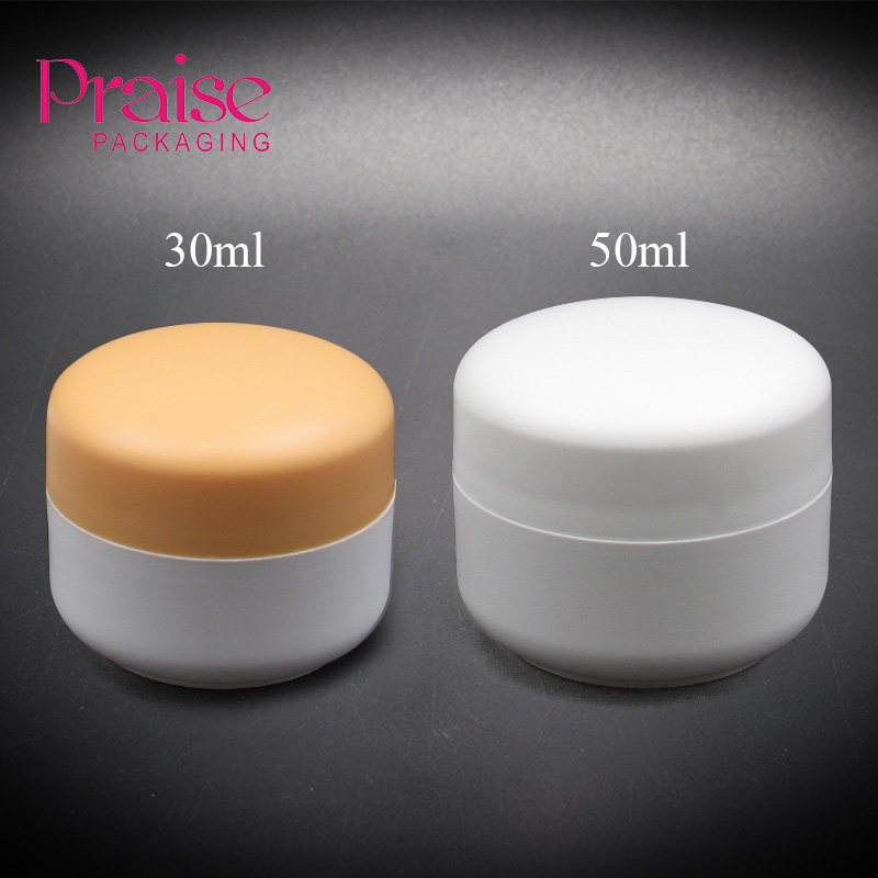 Wholesale empty cream container 30ml 50ml double wall Plastic cream jar Skin care basic packaging