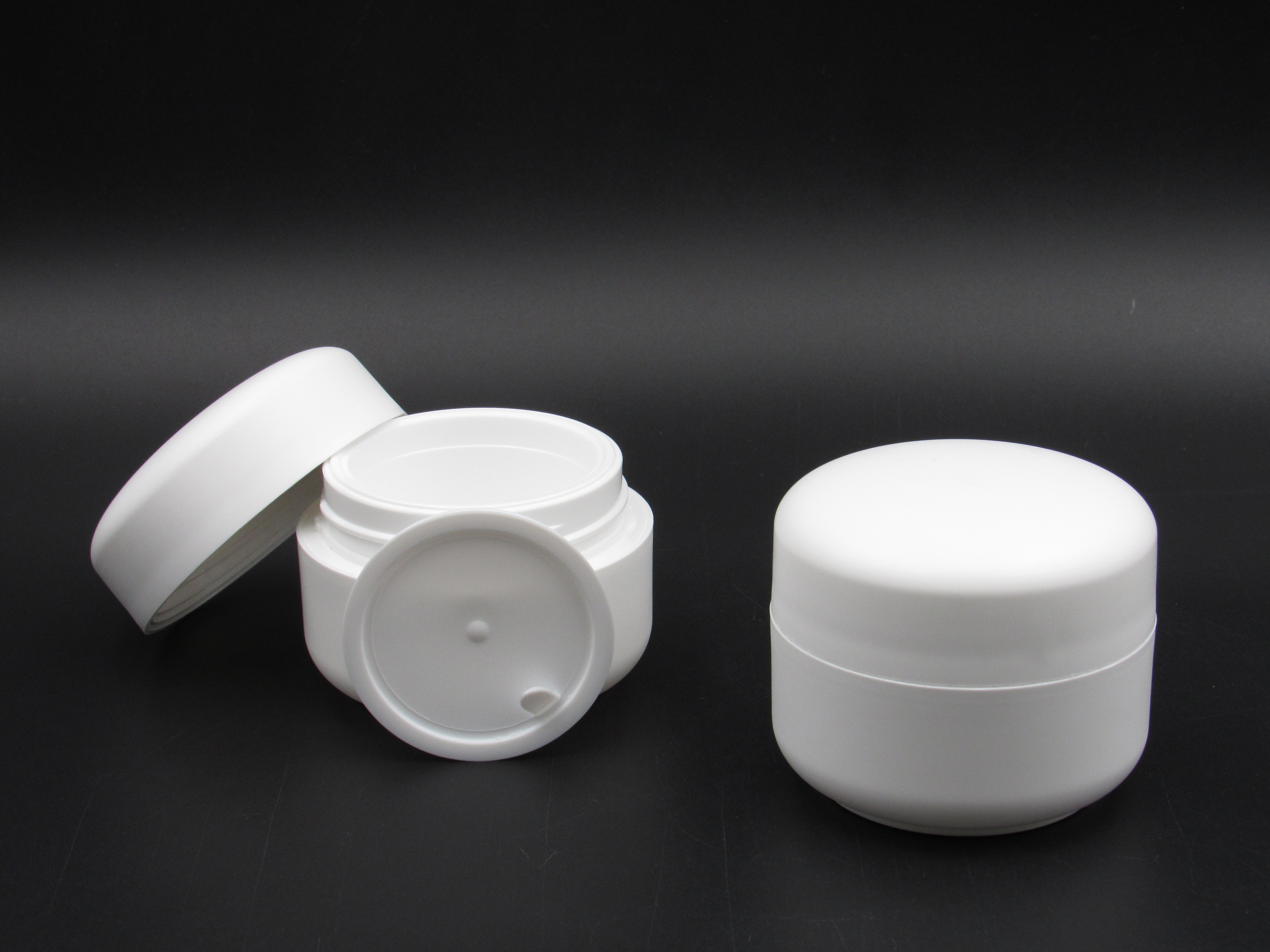 Wholesale empty cream container 30ml 50ml double wall Plastic cream jar Skin care basic packaging