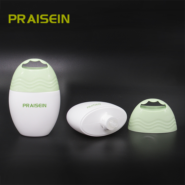 Custom made plastic PE white sunscreen bottle, 50ml extrusion lotion container, cosmetic packaging bottle manufacturing