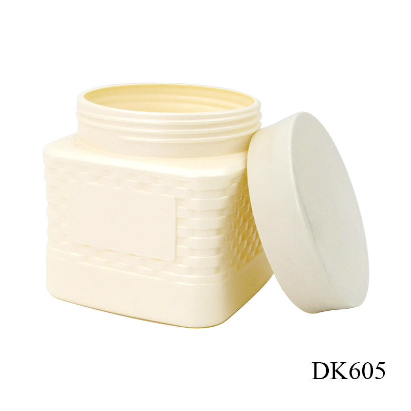 Factory wholesale custom HDPE plastic hair film empty jars 500ml square wide mouth protect hair paste container with screw lid