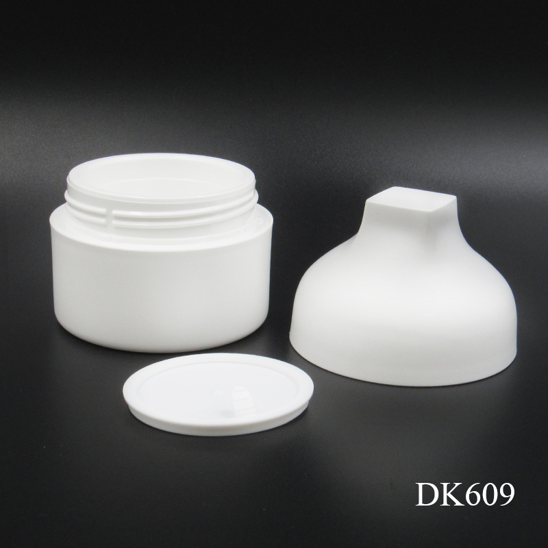 custom label 50g white skin cream packaging container, empty wide mouth cosmetic cream plastic jars