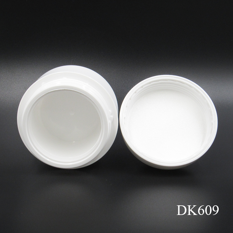 custom label 50g white skin cream packaging container, empty wide mouth cosmetic cream plastic jars