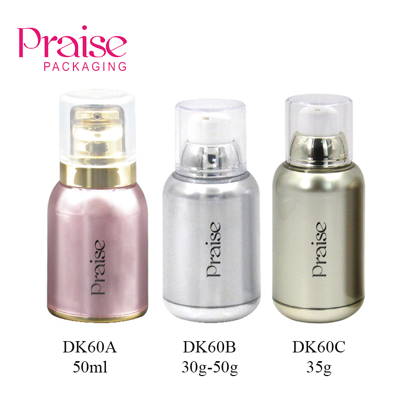 Factory export empty plastic cosmetic bottle with pump custom capacity round lotion bottles packaging