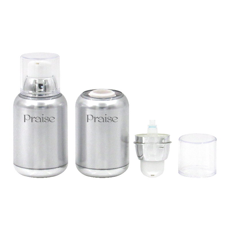 Factory export empty plastic cosmetic bottle with pump custom capacity round lotion bottles packaging