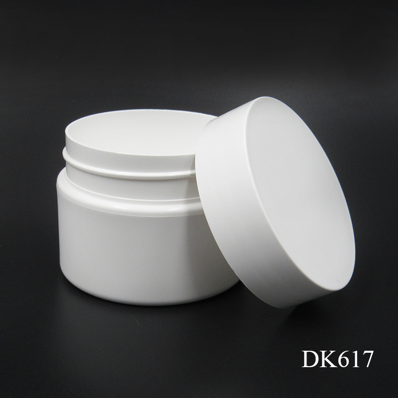 Custom label 35g wide mouth plastic empty jar white cosmetic cream container packaging