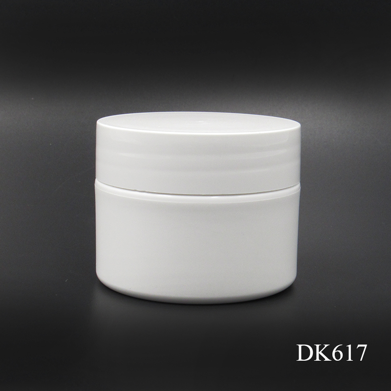 Custom label 35g wide mouth plastic empty jar white cosmetic cream container packaging