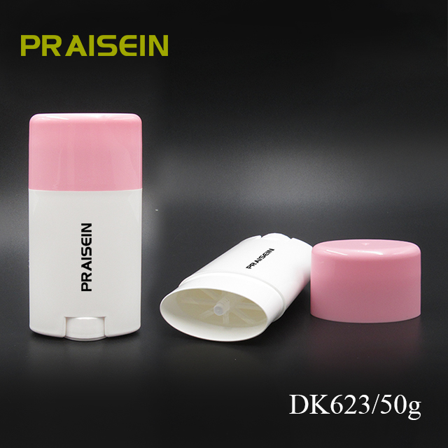 50g empty cosmetic packaging foundation tube, flat shape refillable deodorant stick container with rotating bottom