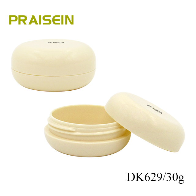 Portable plastic cream container for skin care, 30g Empty round moisturizer jar with screw lid custom printed pattern