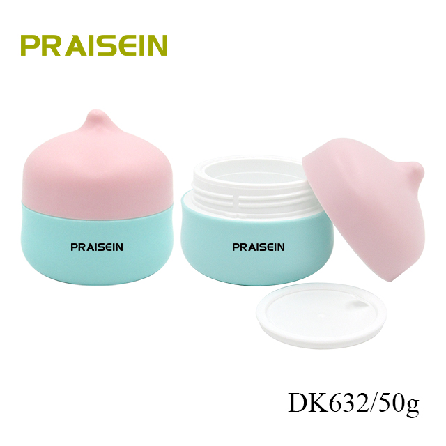 Wholesale baby cream jar cosmetic packaging 50g round plastic cartoon moisturizing cream container with lining lid