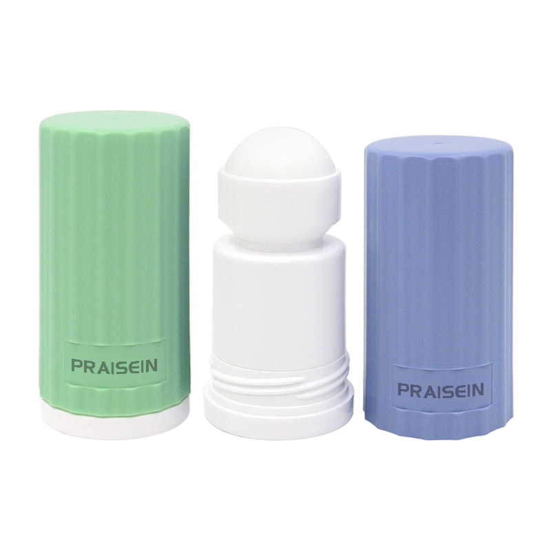 Supply 14.2ml 50ml round plastic roll on empty bottle deodorant container with rotating lid, skin care essential oil bottle