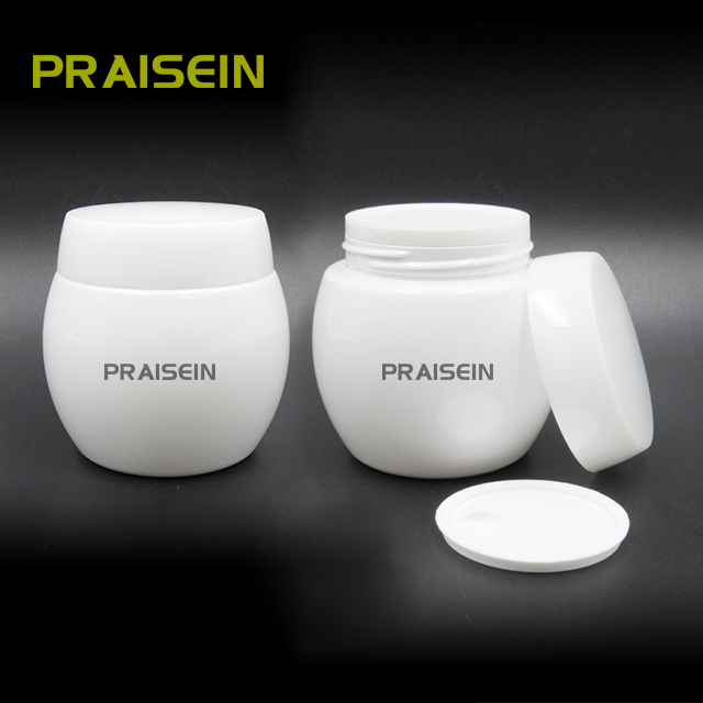 Luxury plastic jar 50g empty white cream container with screw lid cosmetic jar face cream packaging bottle