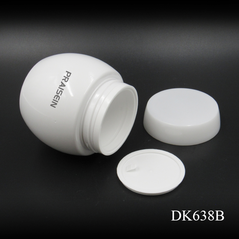 Luxury plastic jar 50g empty white cream container with screw lid cosmetic jar face cream packaging bottle