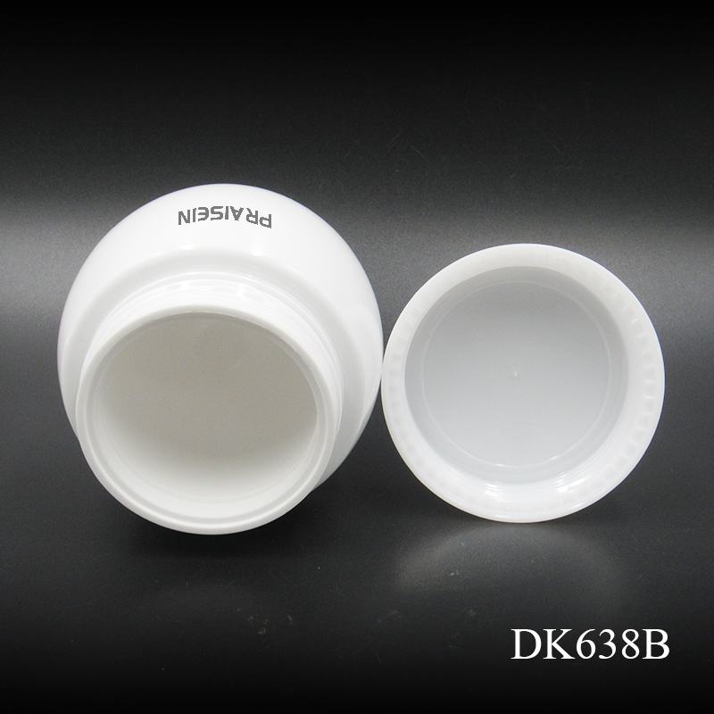 Luxury plastic jar 50g empty white cream container with screw lid cosmetic jar face cream packaging bottle