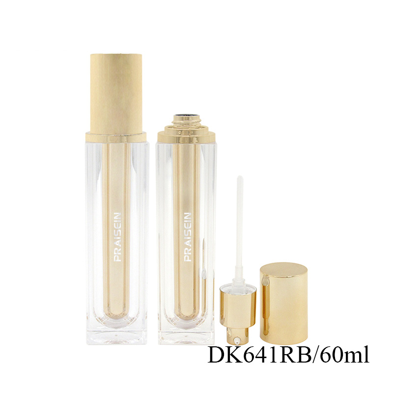 30g/50g empty acrylic cream jars custom 30ml/60ml gold square lotion bottle luxury cosmetic packaging container