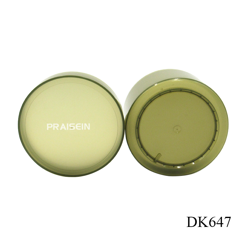 Green cosmetic face cream plastic container custom skin care packaging 200g refillable cream jar with lid